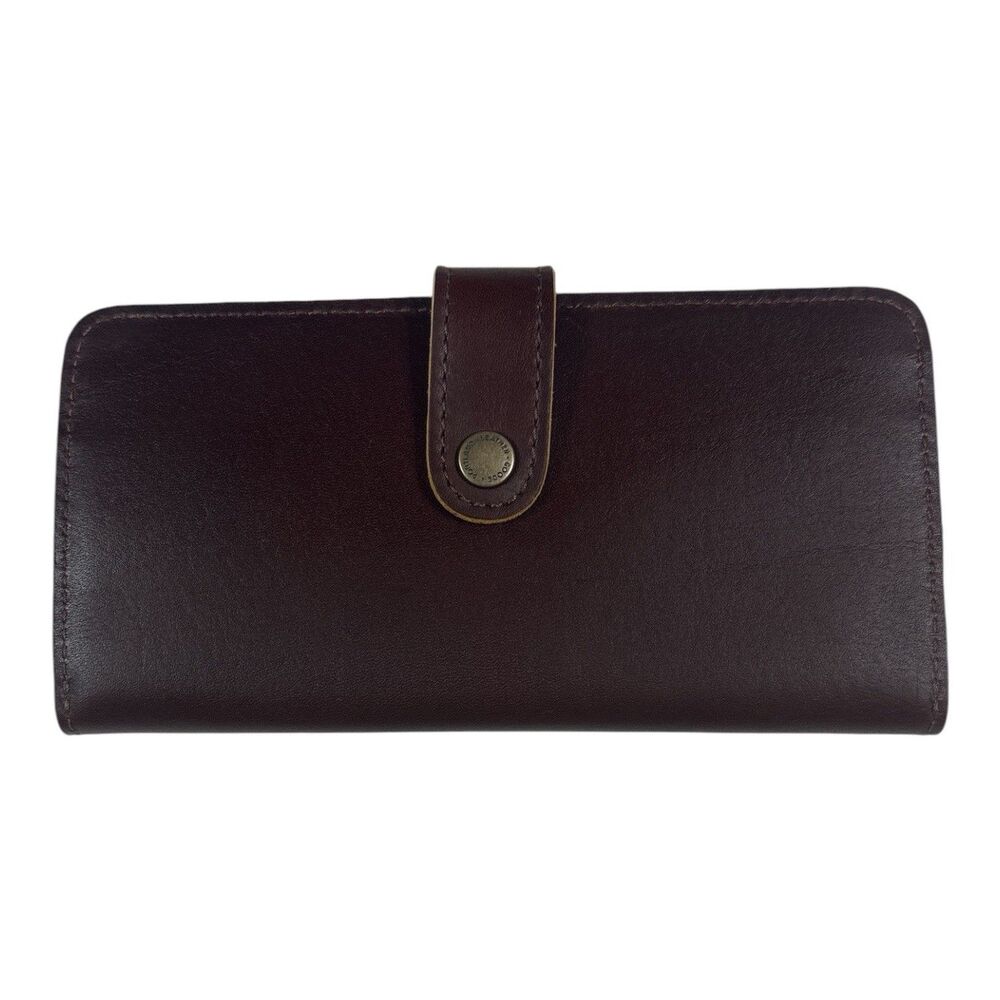 Portland Leather Goods Womens Bifold Wallet Slim Design Snap L Grizzly